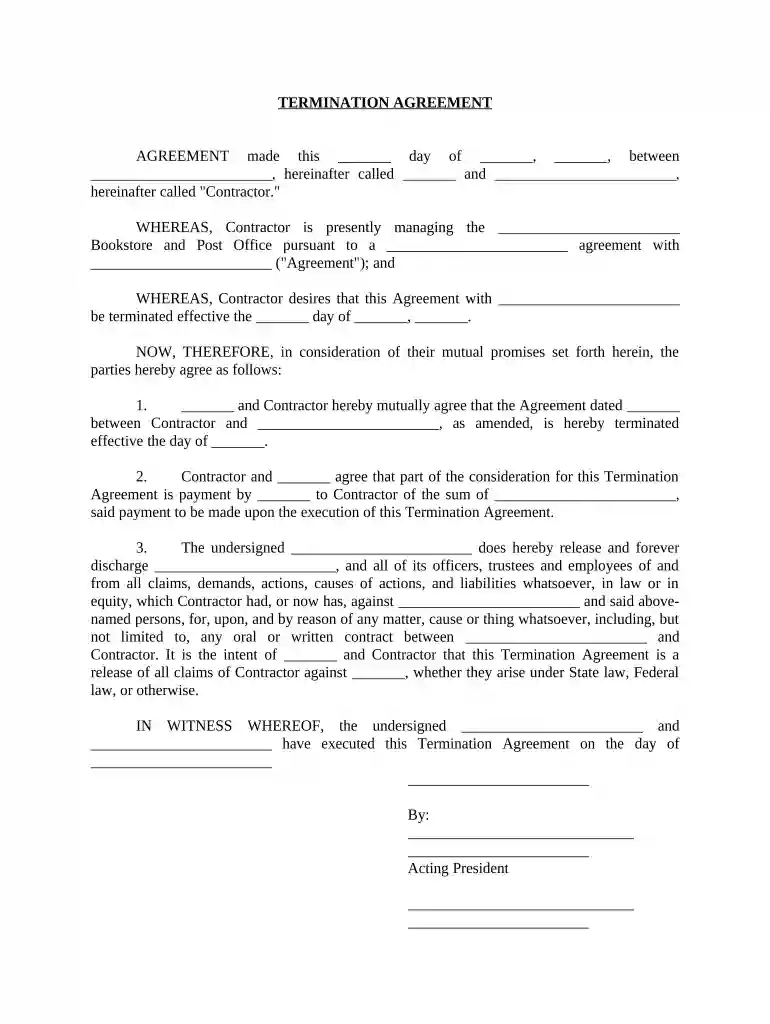termination contractor Preview on Page 1