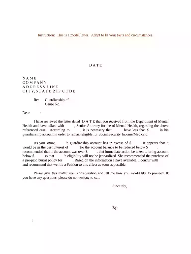 social security guardianship form Preview on Page 1