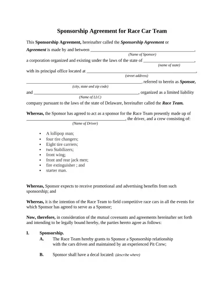 racing sponsorship proposal Preview on Page 1