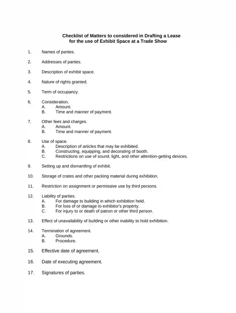 checklist lease Preview on Page 1
