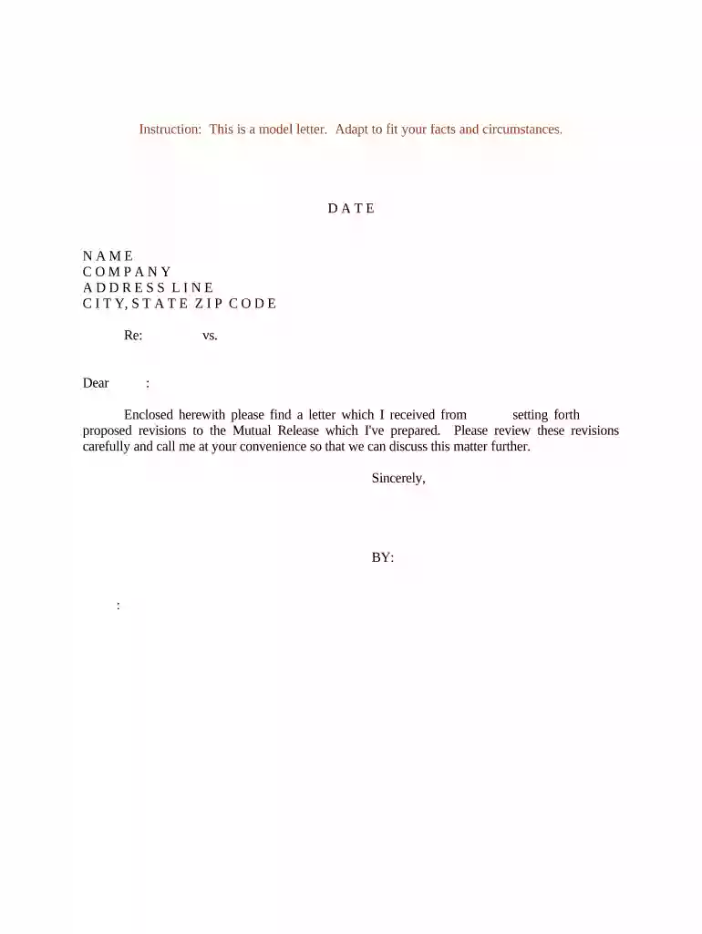 letter of release Preview on Page 1