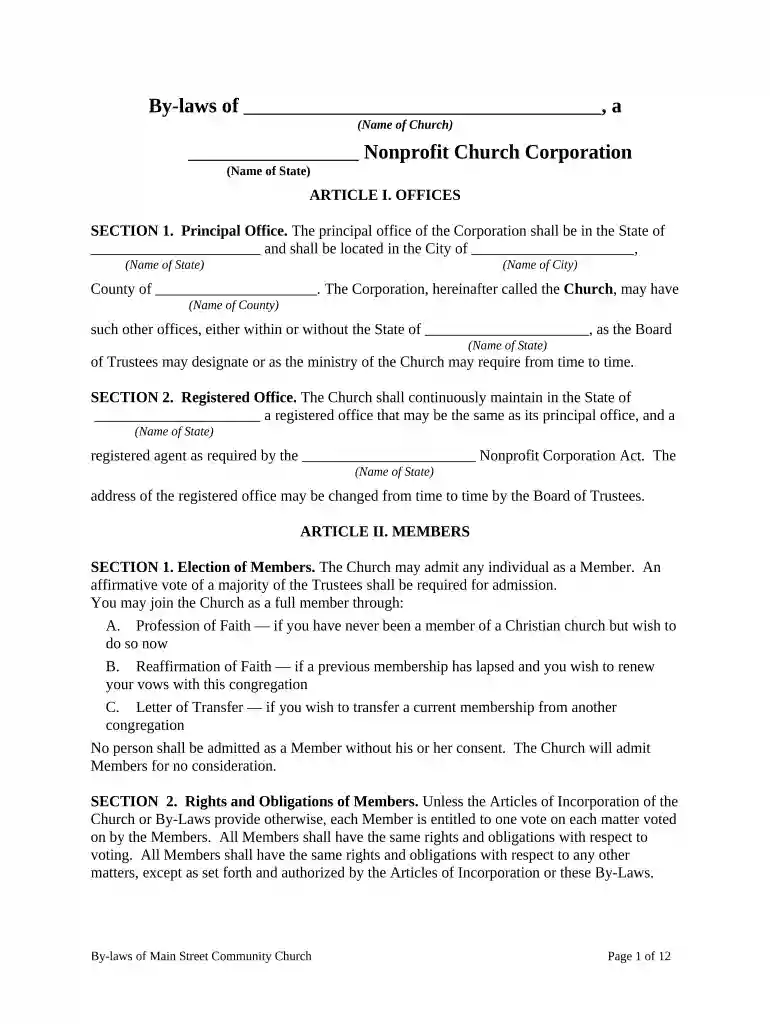 non profit corporation Preview on Page 1
