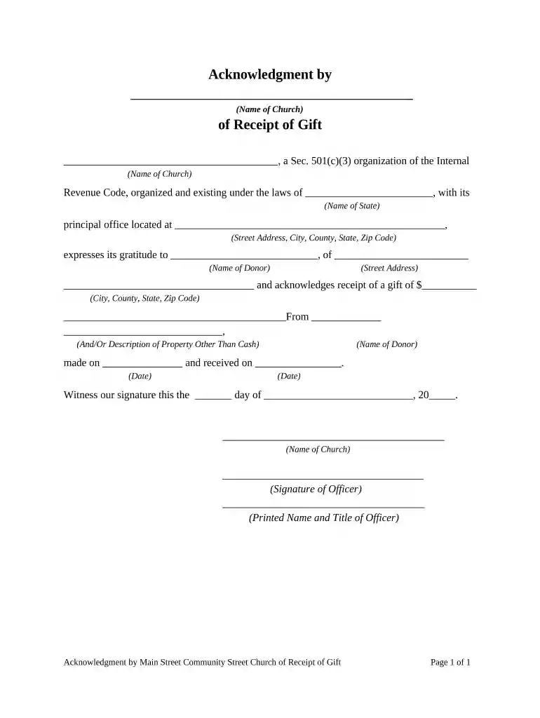 sample church donation letter for tax purposes Preview on Page 1