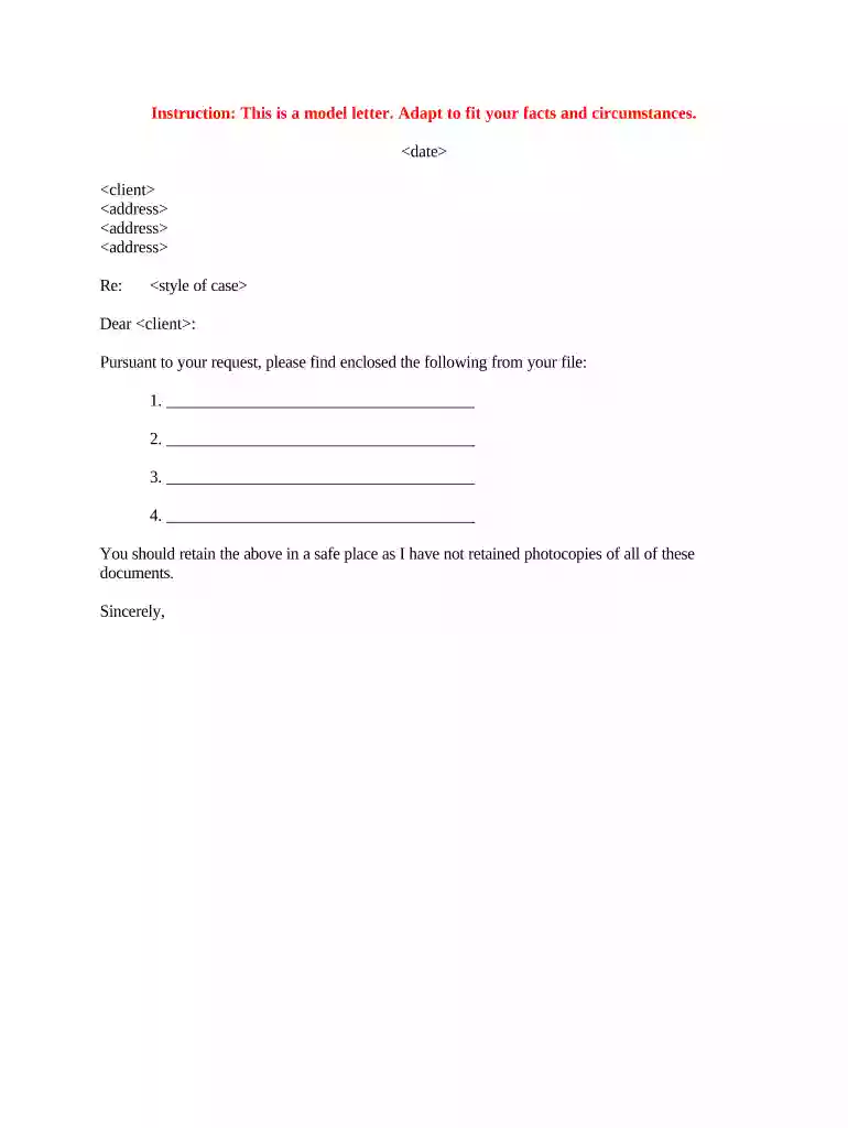 sample letter client Preview on Page 1