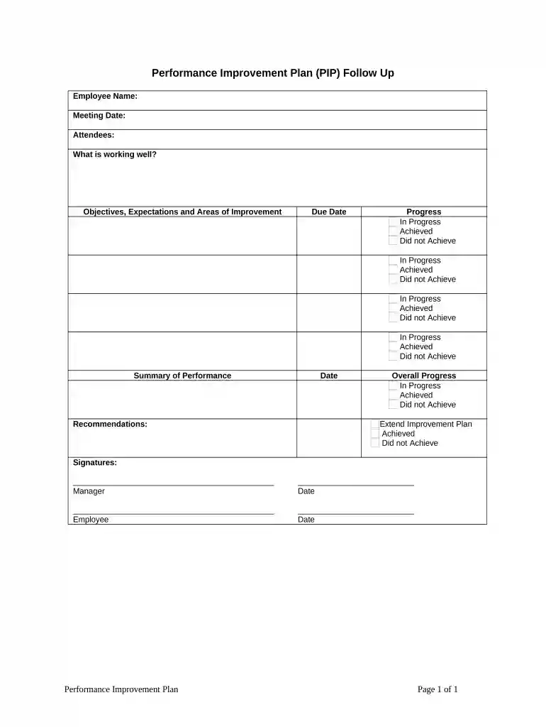 improvement plan Preview on Page 1