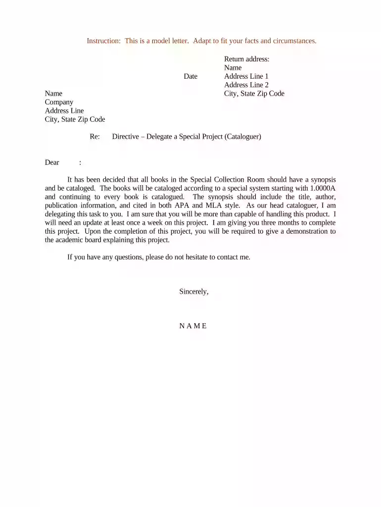sample letter project Preview on Page 1