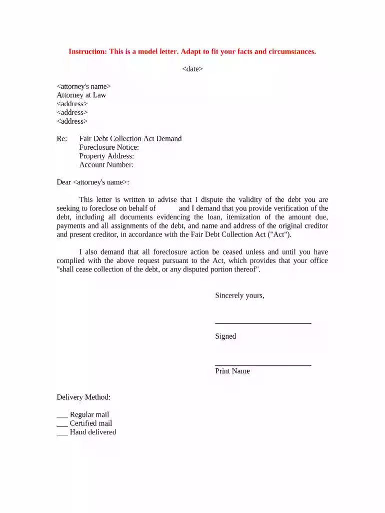 foreclosure letter from bank Preview on Page 1