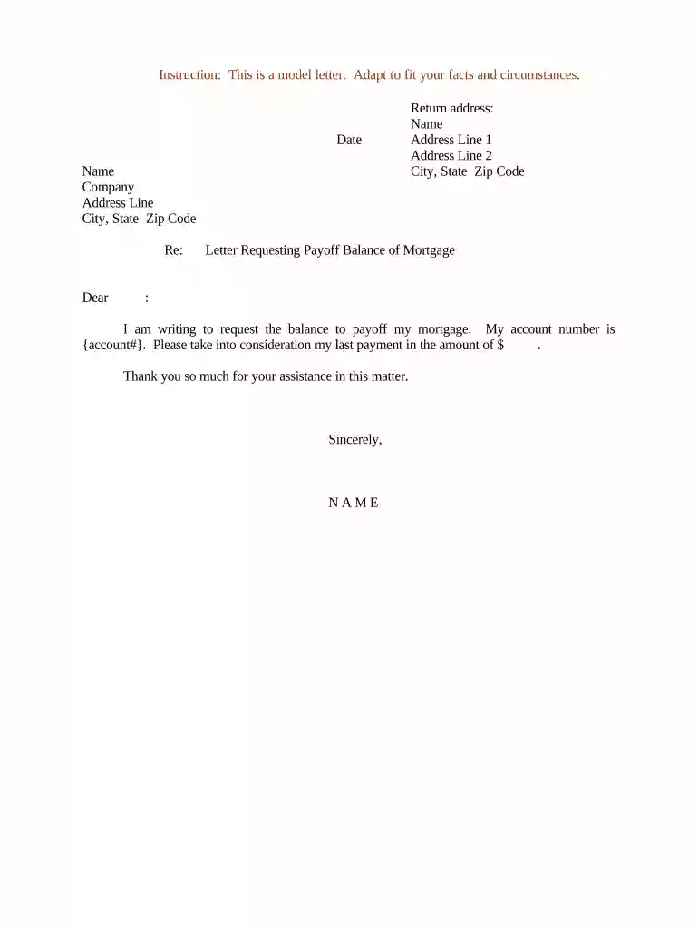 payoff demand letter Preview on Page 1