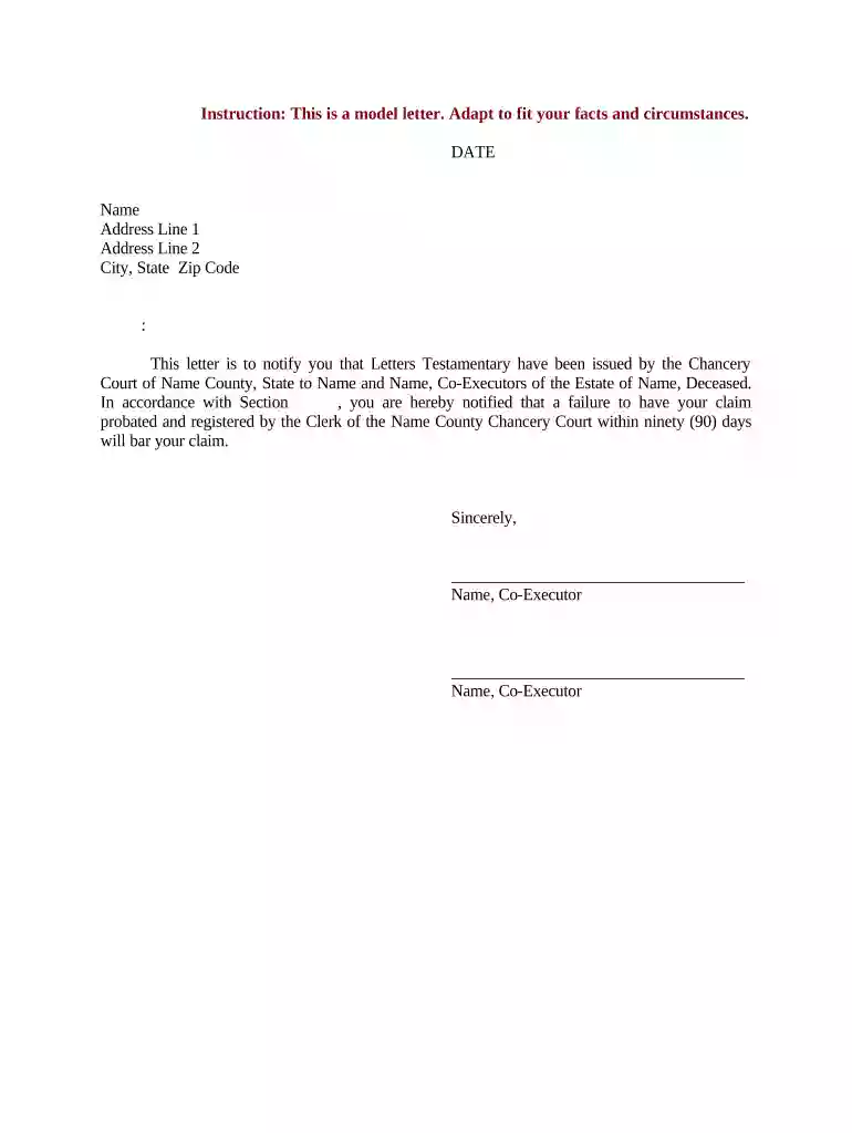 letter of testamentary Preview on Page 1