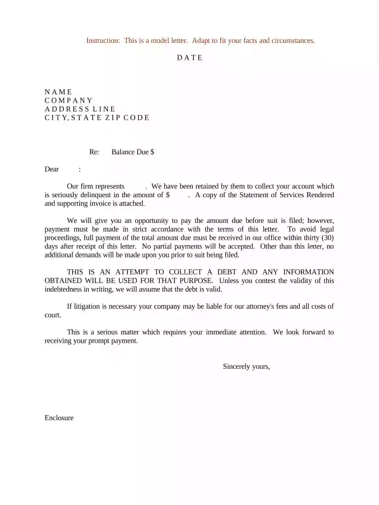 notice of delinquency Preview on Page 1