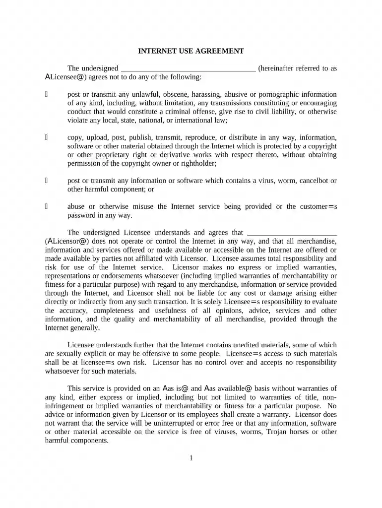 use agreement Preview on Page 1
