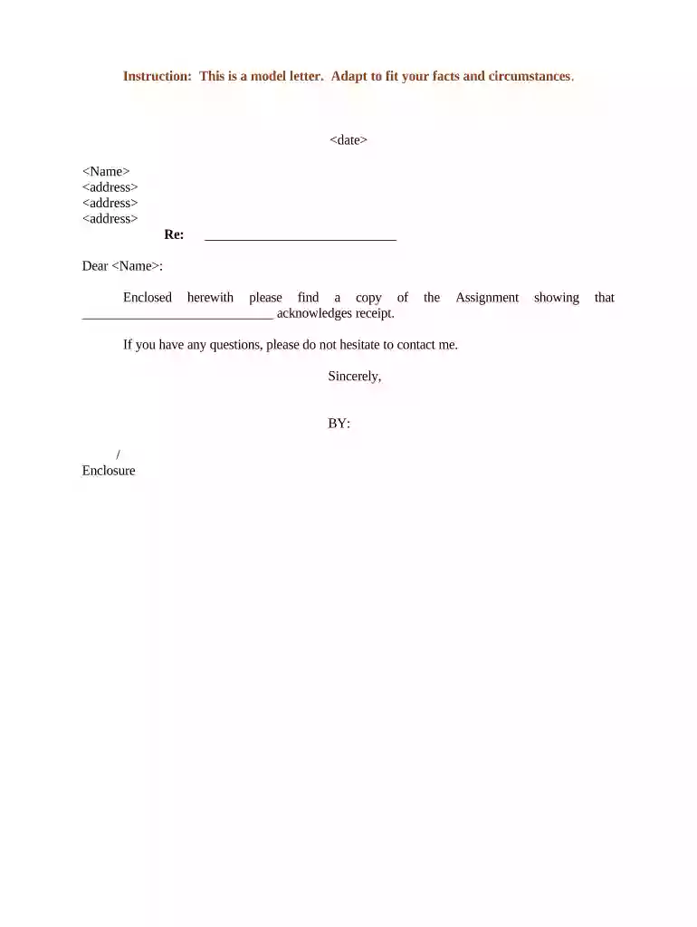 letter of assignment Preview on Page 1