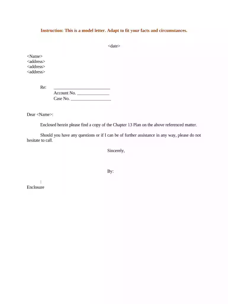 sample chapter 13 plan Preview on Page 1