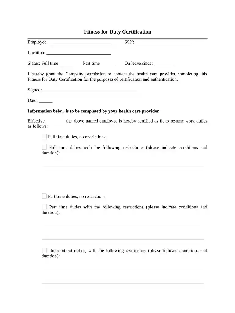 fitness for duty certification pdf Preview on Page 1