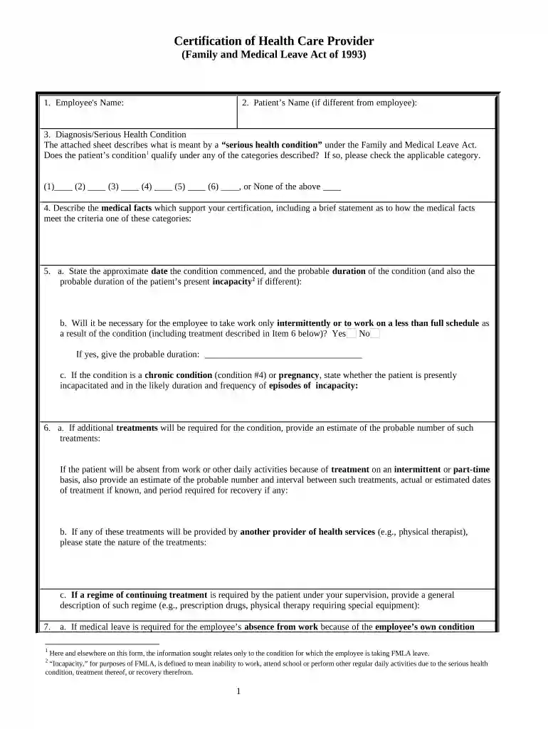 printable fmla forms 2024 Preview on Page 1