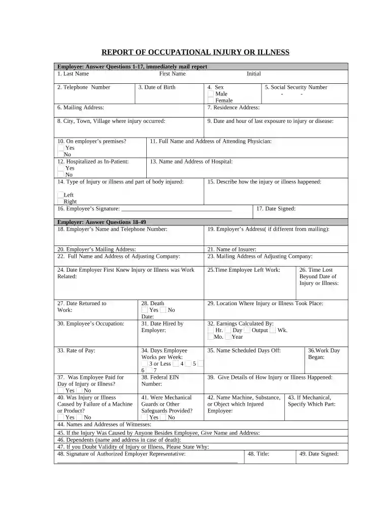 report injury Preview on Page 1