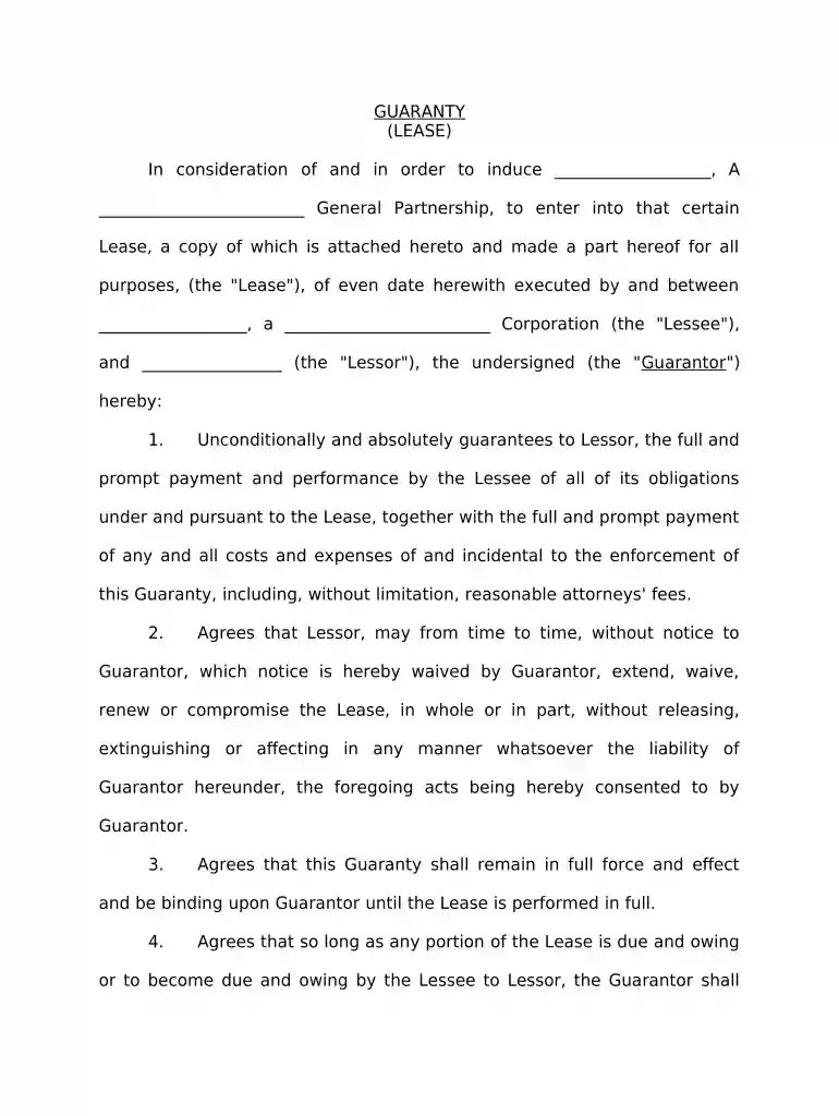 personal guarantee Preview on Page 1