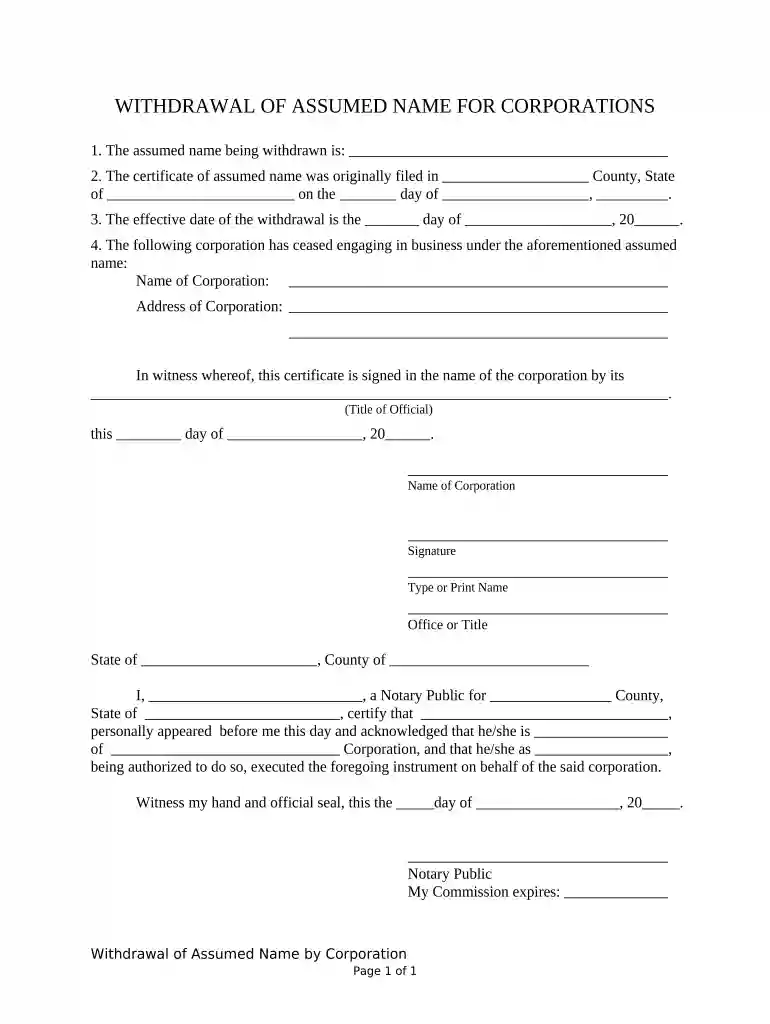 assumed name corporation Preview on Page 1