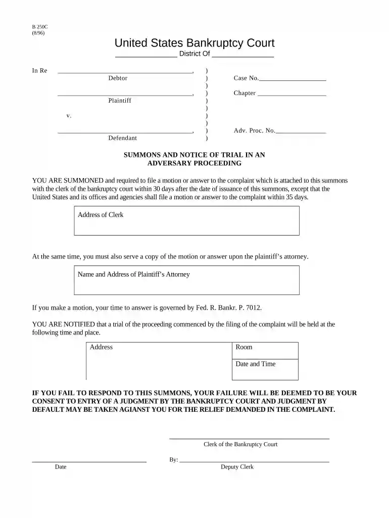 summons notice Preview on Page 1