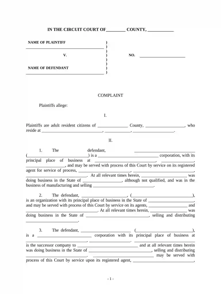 product liability Preview on Page 1