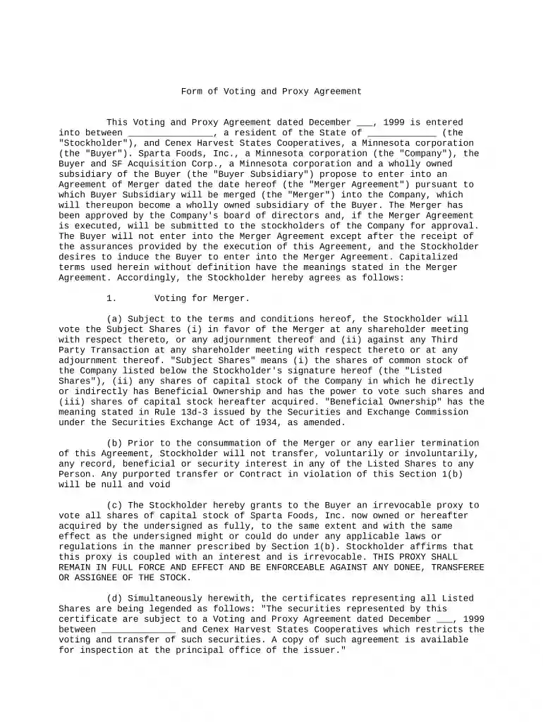 proxy agreement pdf Preview on Page 1