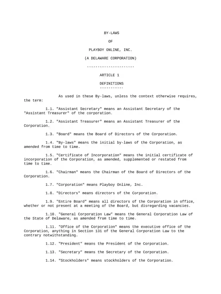 bylaws online Preview on Page 1