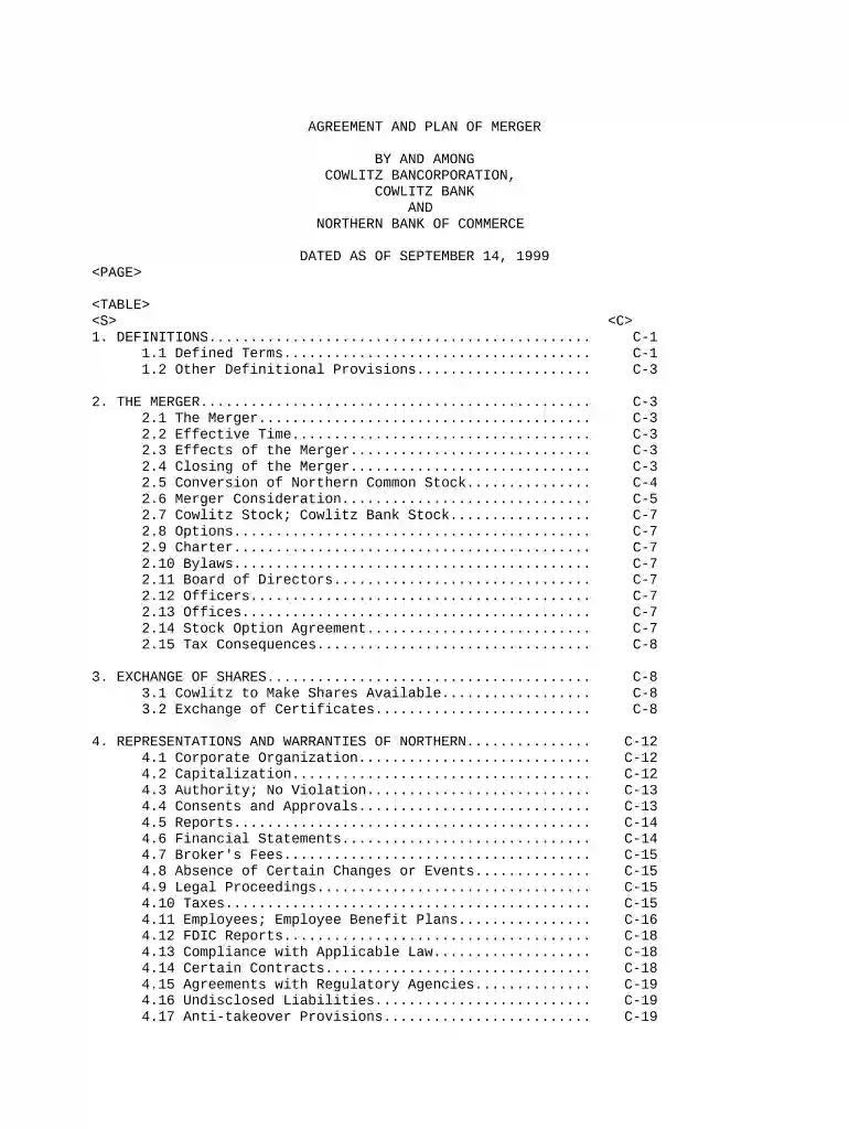 plan merger Preview on Page 1