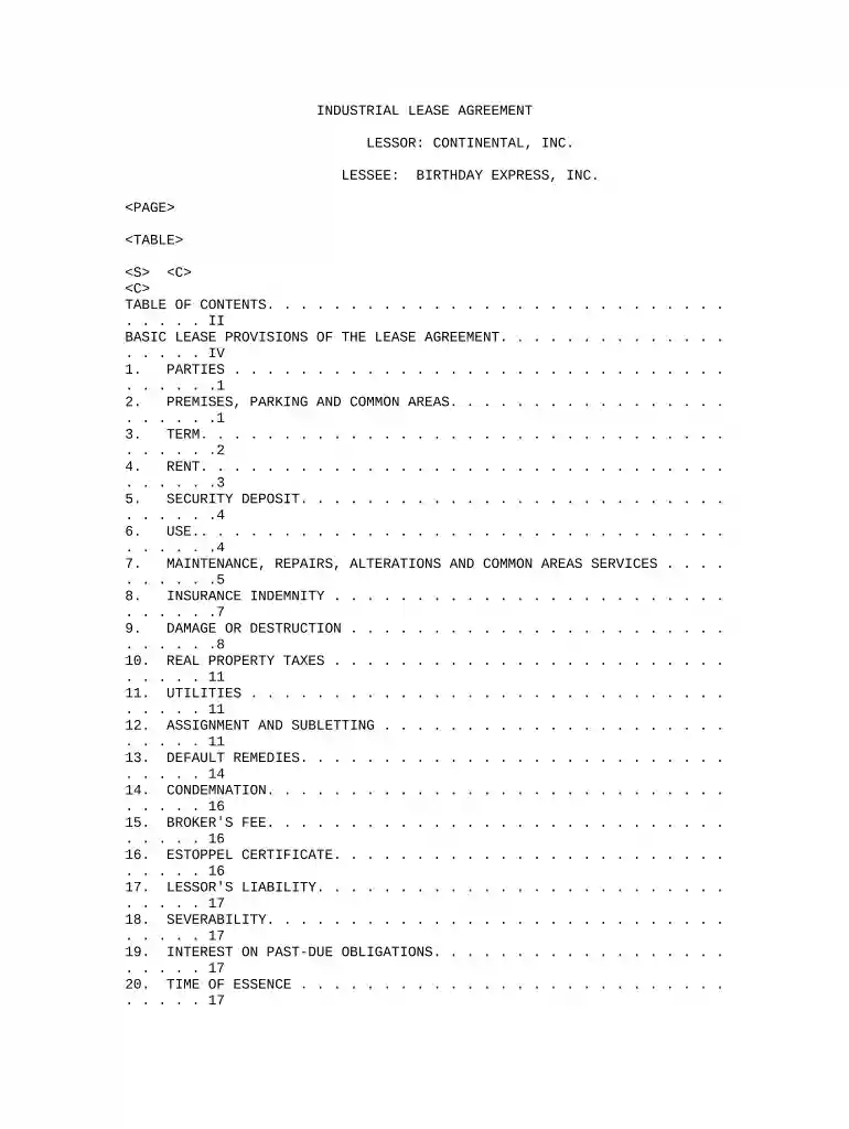 lease agreement form contract Preview on Page 1