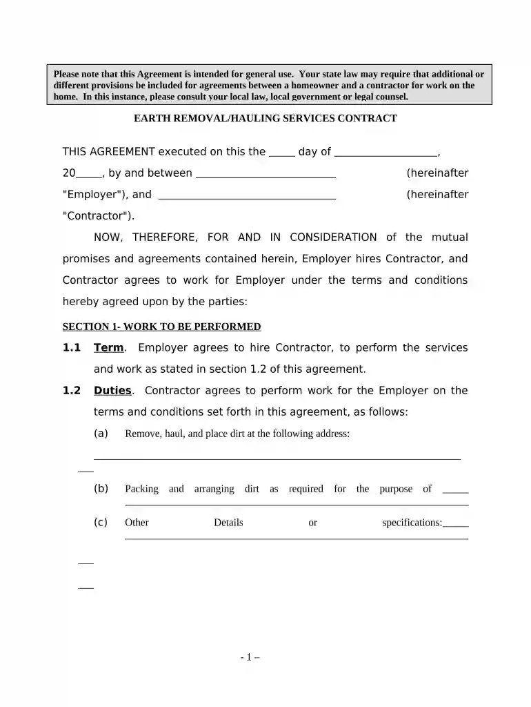 hauling contract Preview on Page 1