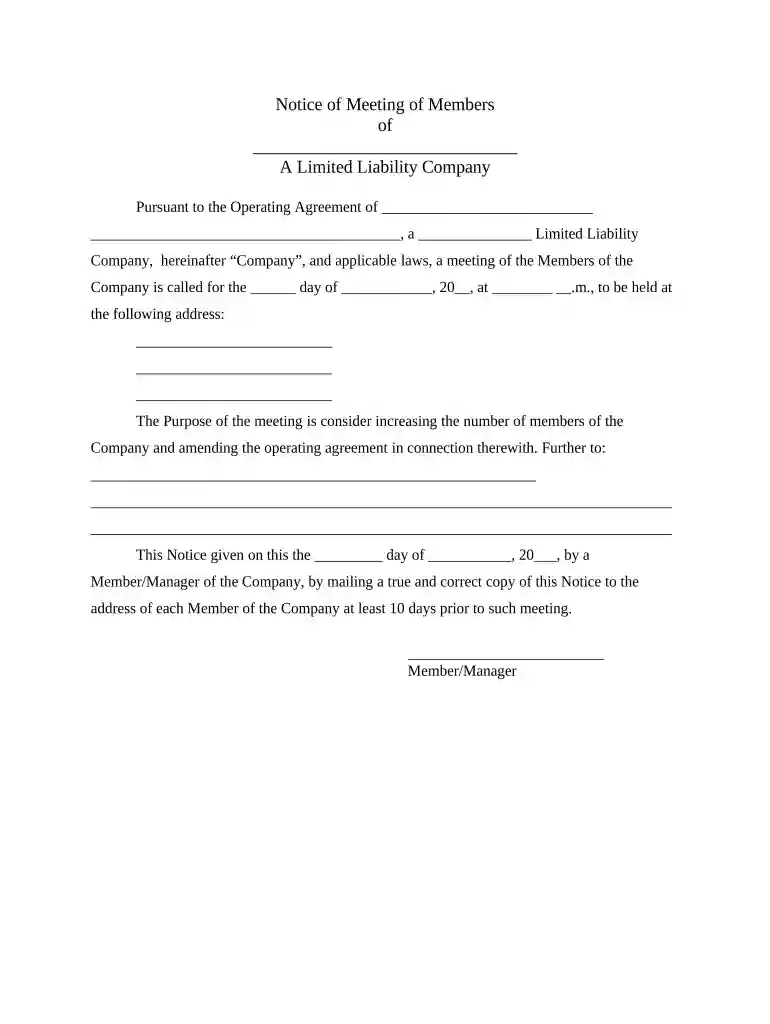 notice meeting members Preview on Page 1