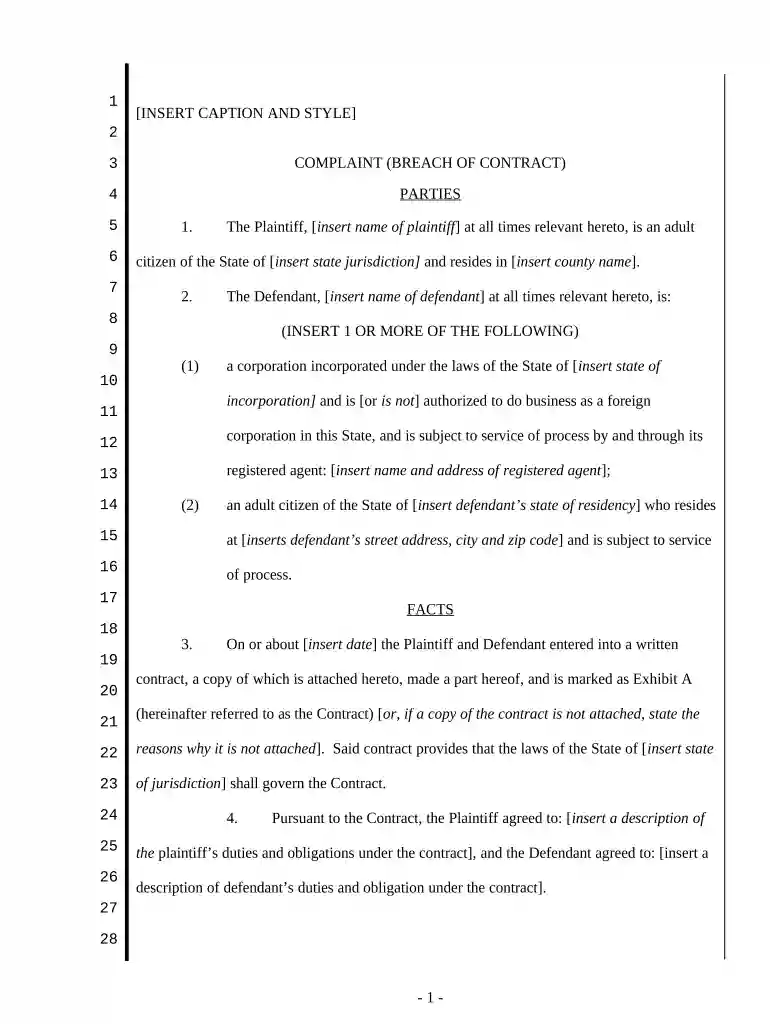 breach of contract Preview on Page 1