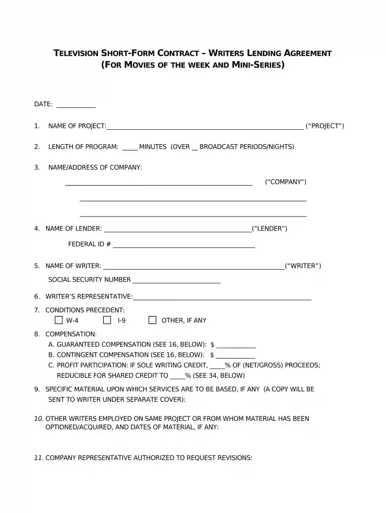 form of contract Preview on Page 1