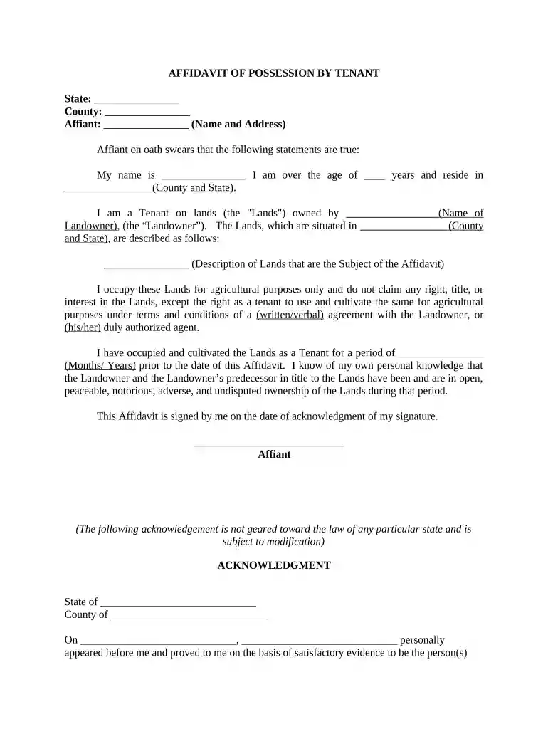 adverse possession form pdf Preview on Page 1