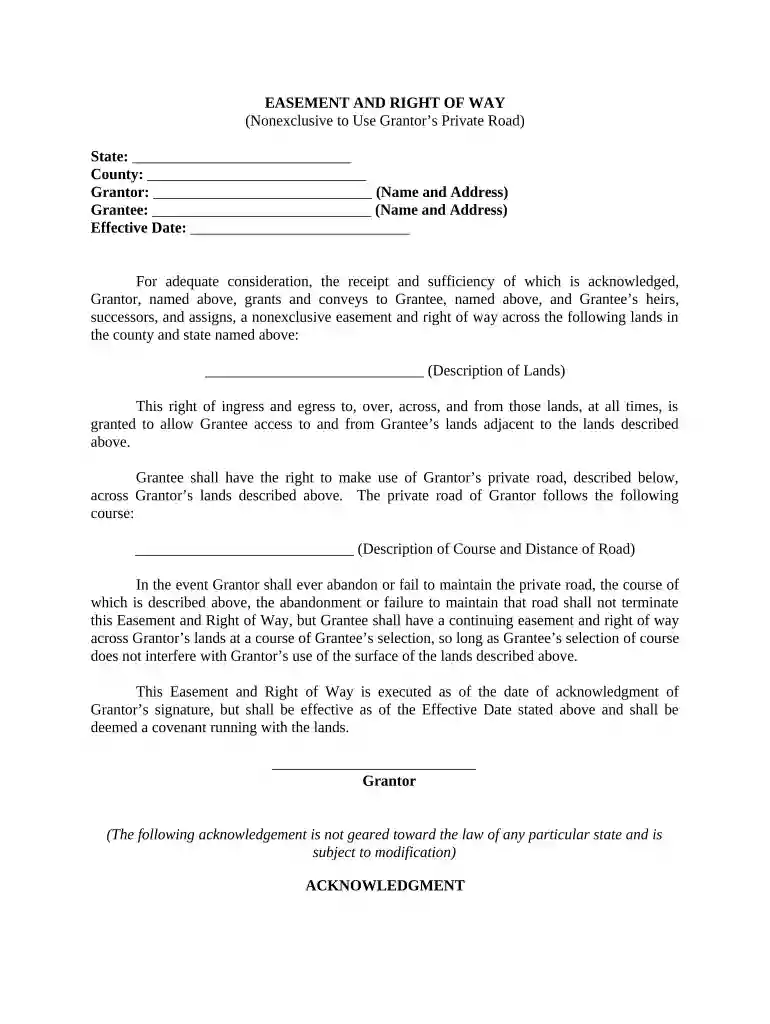 right of way vs easement Preview on Page 1