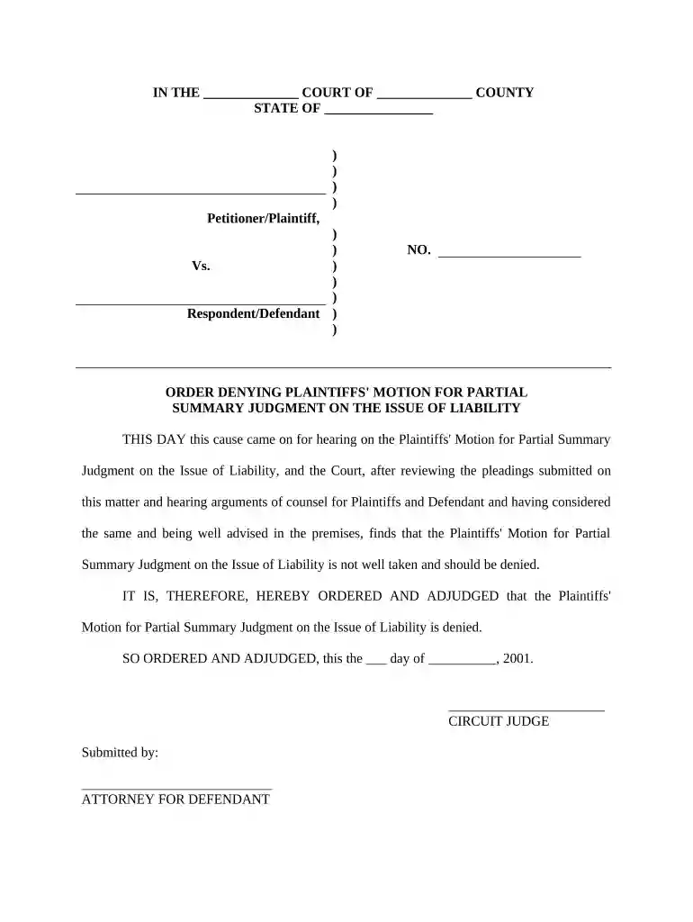 order denying Preview on Page 1