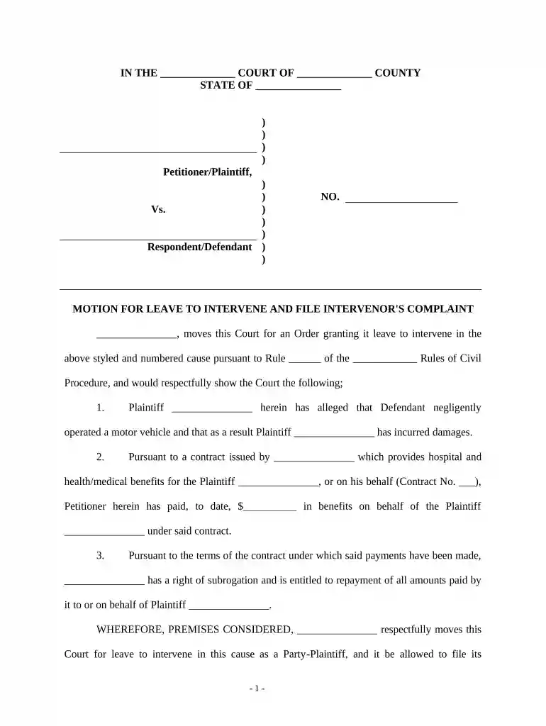 how to file a petition to intervene in iowa Preview on Page 1