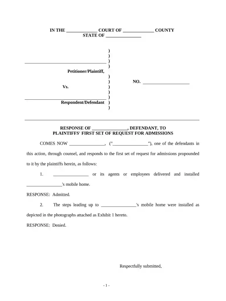 response request admissions Preview on Page 1