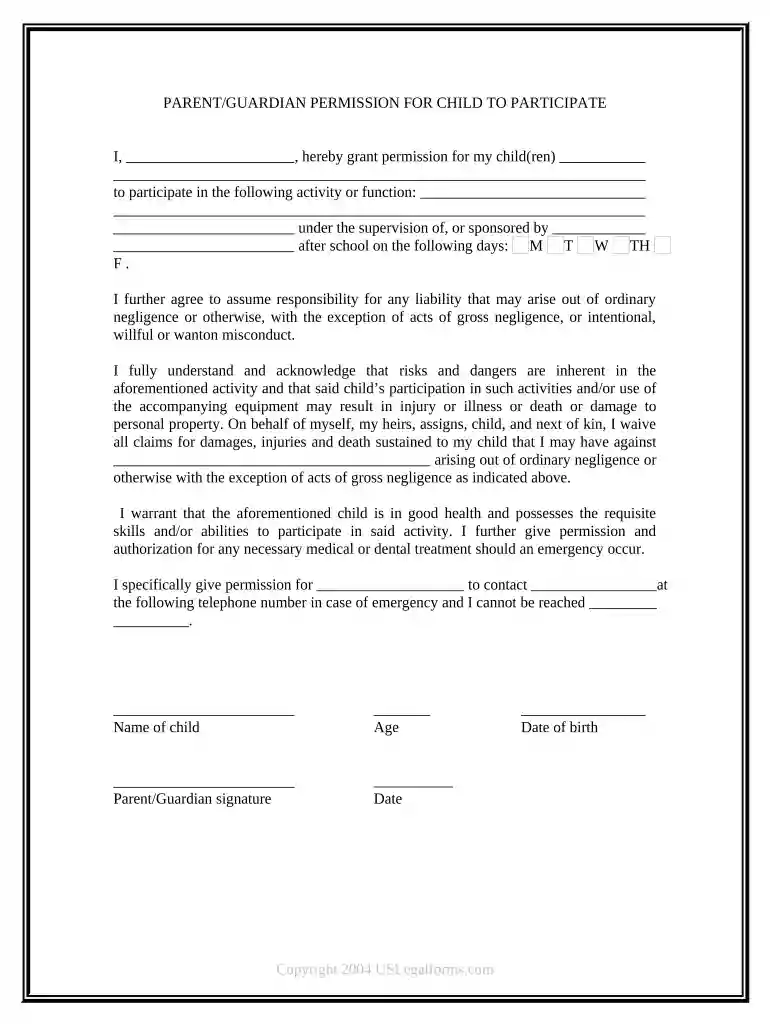 parent guardian form for school student contact information Preview on Page 1