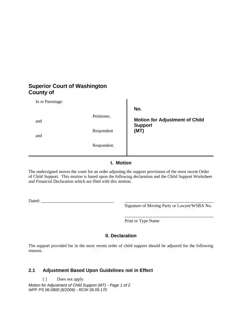 child support motion form Preview on Page 1