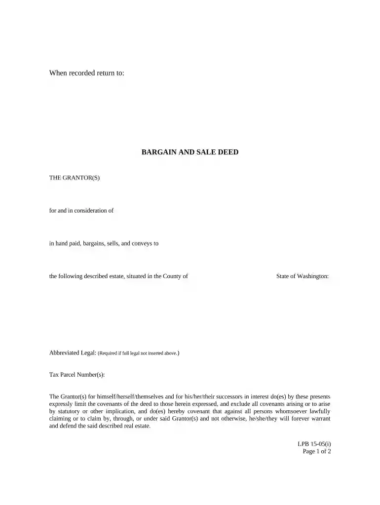 bargain sale deed Preview on Page 1