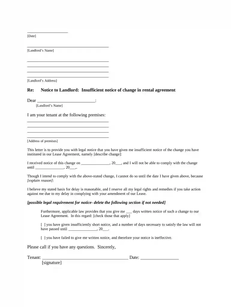 wa landlord notice Preview on Page 1