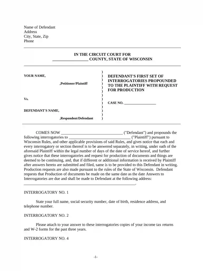 interrogatories Preview on Page 1