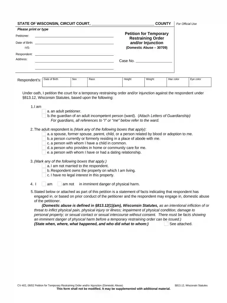 restraining order and Preview on Page 1