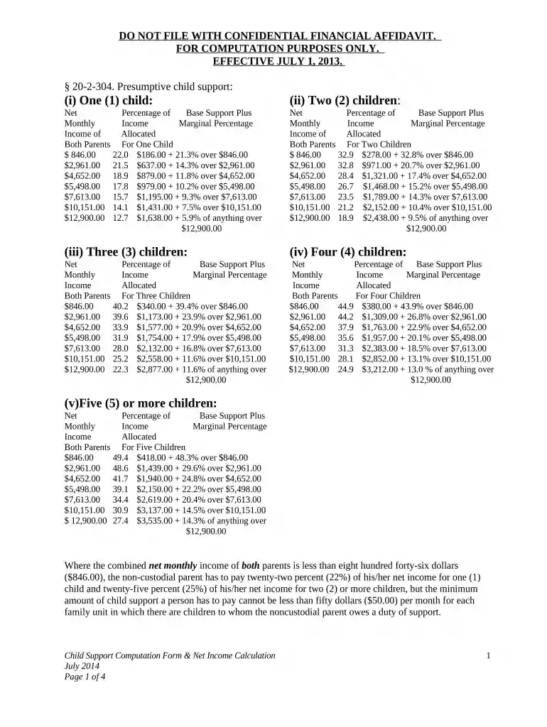 child support calculator wyoming Preview on Page 1