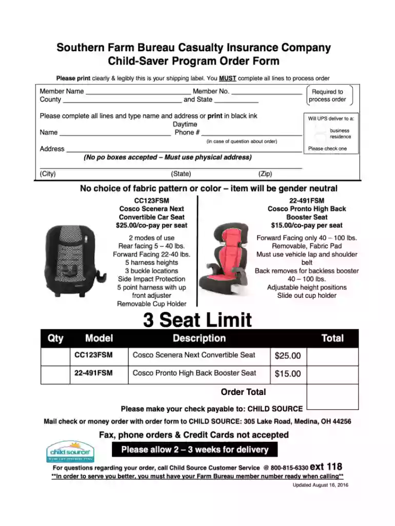 farm bureau car seat program Preview on Page 1