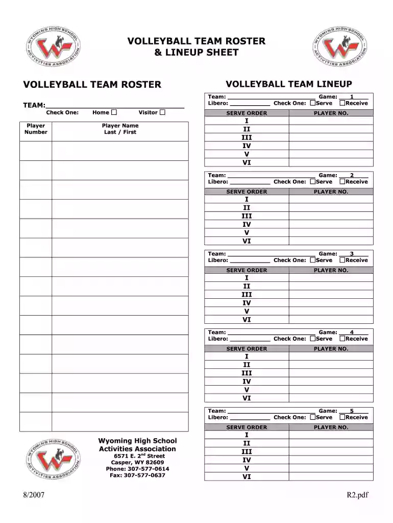 volleyball lineup sheet pdf free download Preview on Page 1