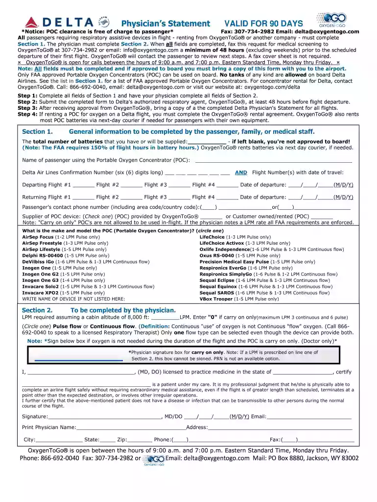 delta oxygen to go form Preview on Page 1