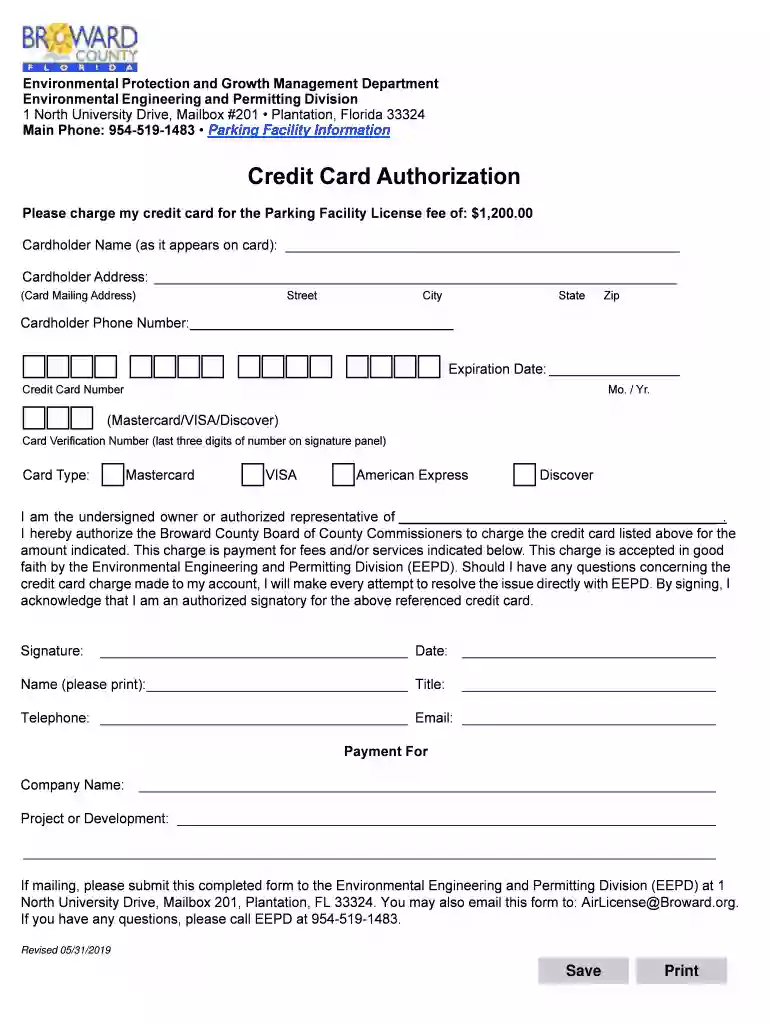broward county authorization form Preview on Page 1