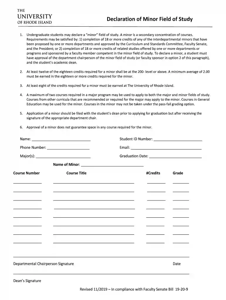 Major and Minor DeclarationTufts Student Services Preview on Page 1