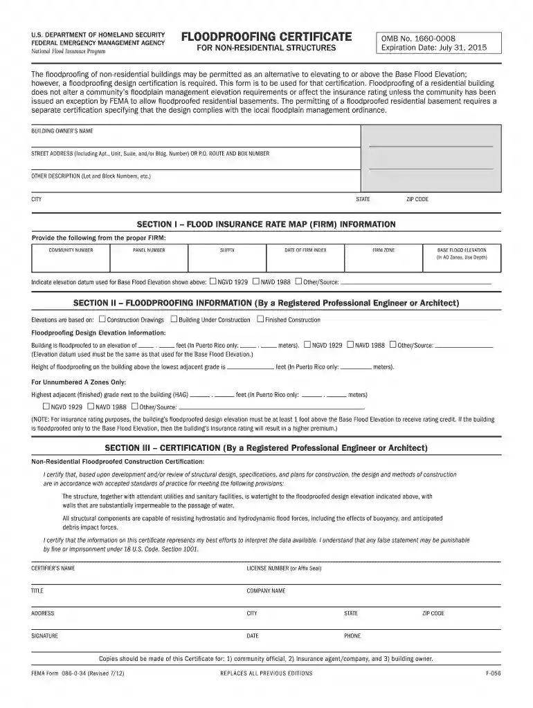 fema form 086 0 34 Preview on Page 1